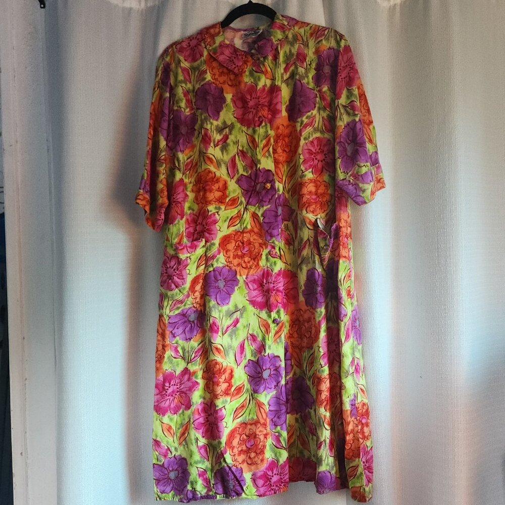 Vintage 60s/70s Styloungers Floral Housecoat – Size M/L (Estimate)